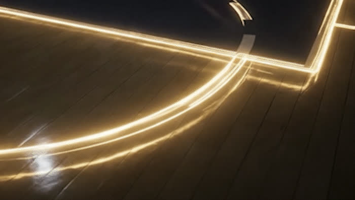 BetMGM — a light-trail VFX shot across a floor